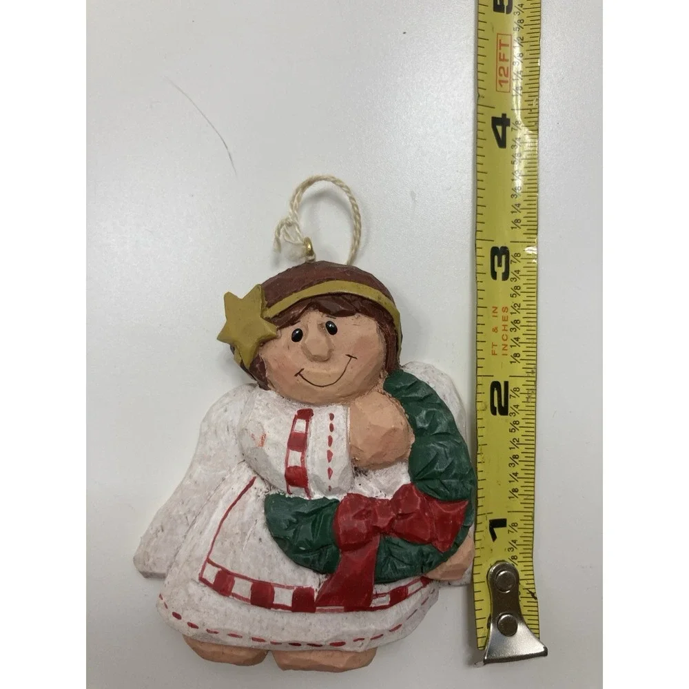 Vtg Midwest of Cannon Falls Angel Resin Christmas Ornament Eddie Walker Set of 4